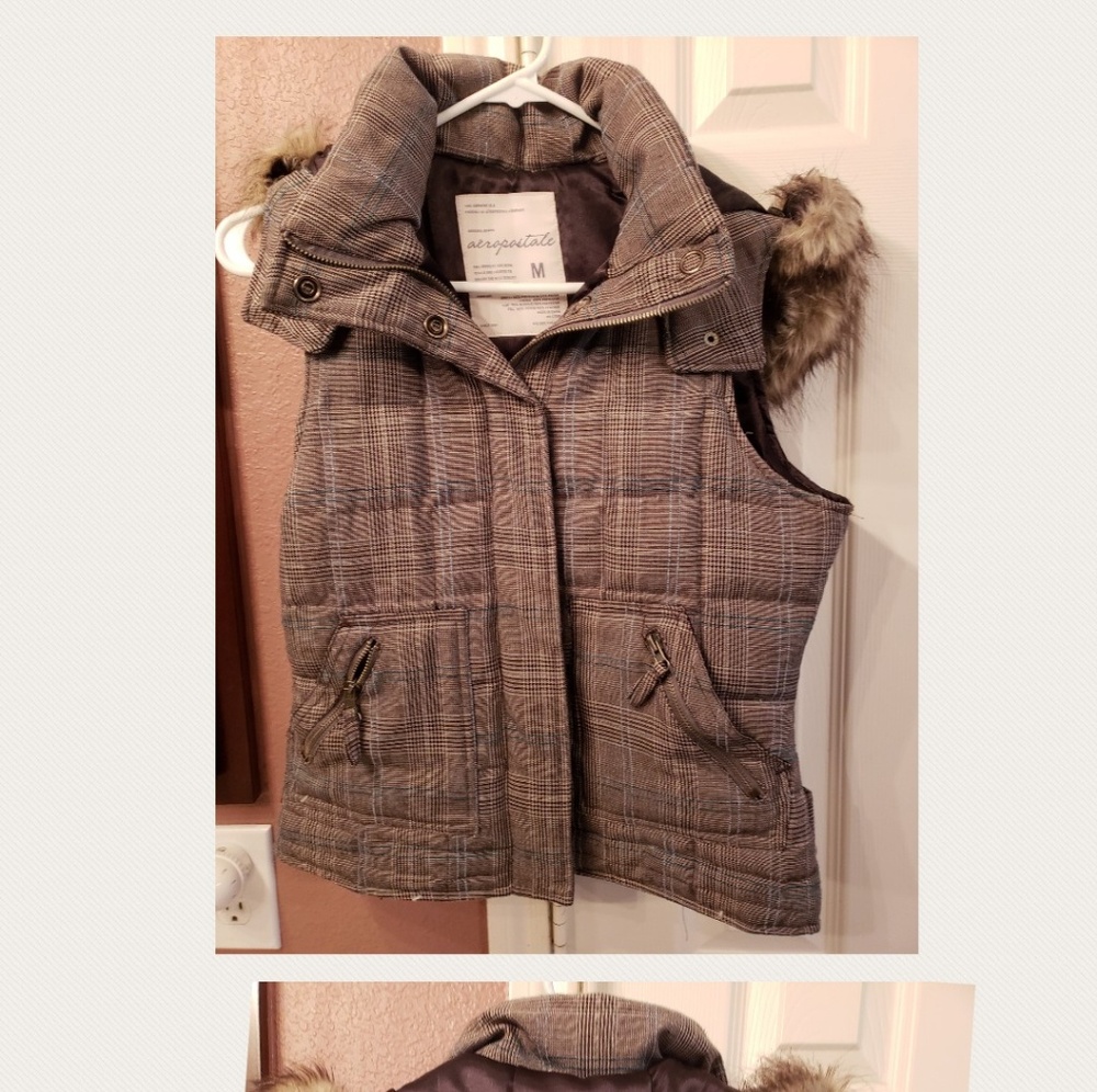 Super Cute Plaid Vest with Detachable Hood